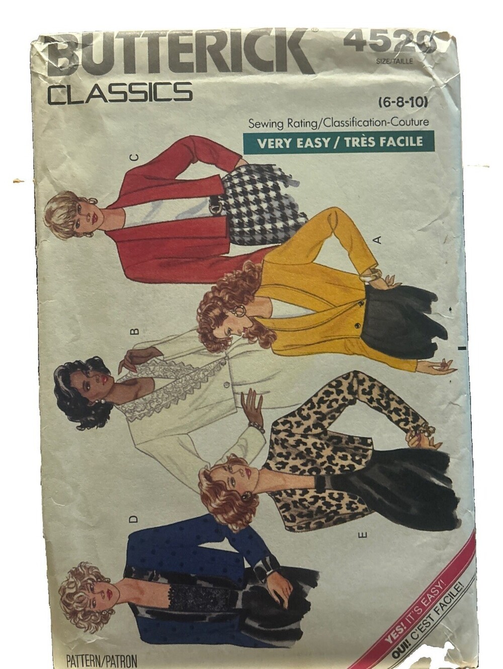 Vintage Butterick 4520 Sewing Pattern Misses Jacket Size 6 8 10 Uncut FF 80s